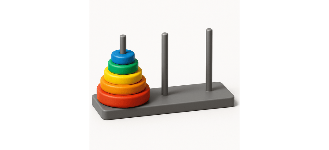 Tower of Hanoi cognitive assessment illustration